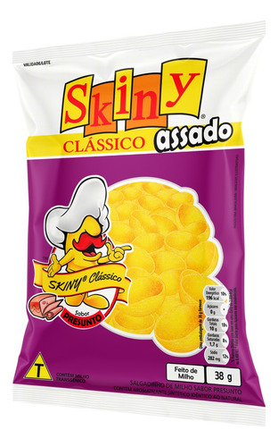 Salgadinho de Milho Presunto Skiny Clássico Pacote 38g
