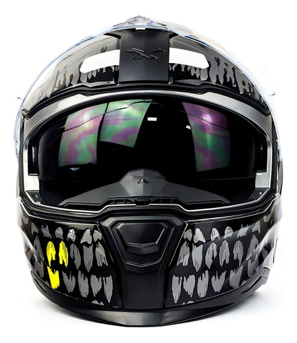 Casco Nexx Sx100 Bigshot gris con visera solar y casco Pinlock, talla 58 (M)