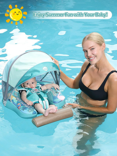 Baby Pool Float Mambobaby Con Toldo No Inflable De 3 A 24 M,