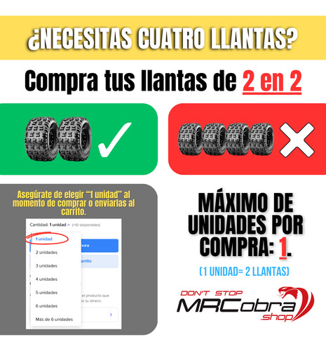 2 Llantas Atv Motocore 20x10-10 Stabil 6pr Calle Sin Cámara