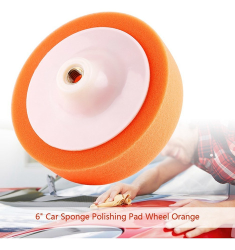Discos Para Aplicar Cera Y Pulir, De Esponja Naranja, 6 In