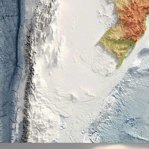 Mapa De Relevo Topográfico Brasil Batimétrico - Tamanho A2