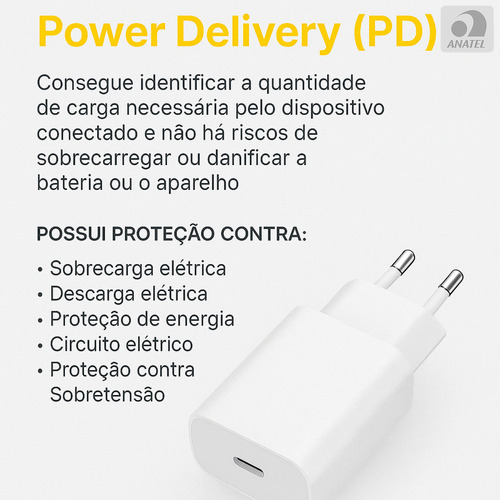 Carregador Turbo 25w Para iPhone 8 X Xr 11 12 13 14 Pro