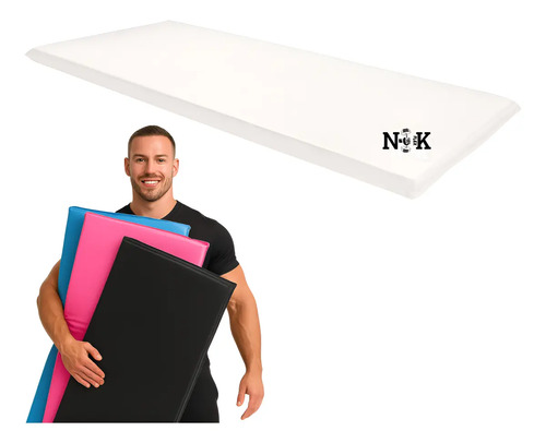 Colchonete Academia Ginastica Abdômen Treino Perna 90cm Yoga Cor Branco Colchonete funcional pilates yoga treino abdomem colchao de academia