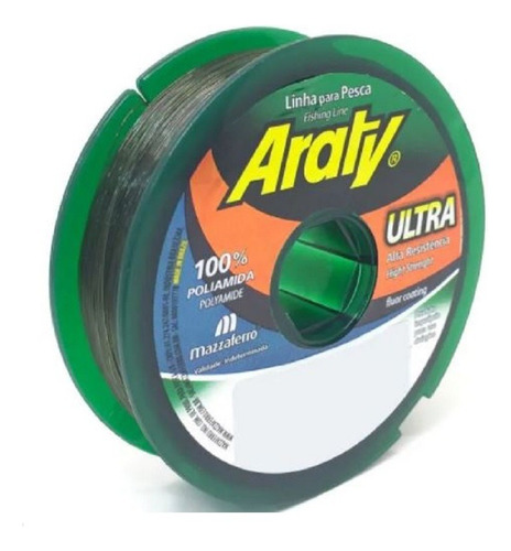 Linha Pesca Araty Ultra 0,35 Mm 300 Metros Caixa C 6 Unidade