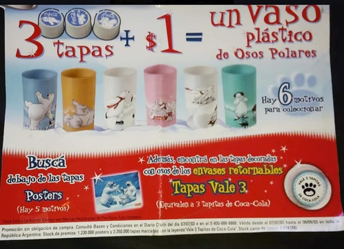 Vaso Coca Cola Osos Polares Gris Colección 2003