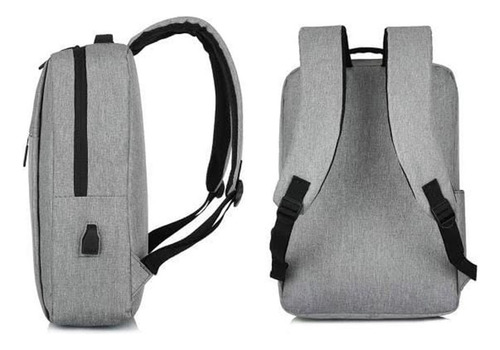 Muchilas Bolsa Notebook Usb Estudante Universitário Unisex Cor Cinza