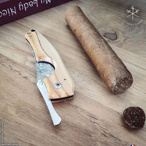 Imagem 4 de 7 de Cortador Charutos Les Fines Lames Le Petit Cuba Olive Wood