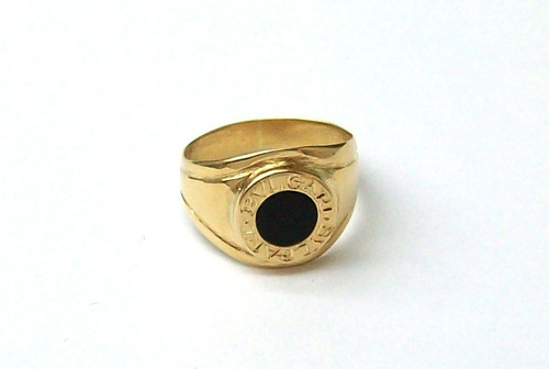 Anillo Oro 18k Macizo Con Onix Central