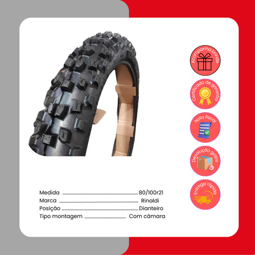 Pneu Moto Rinaldi Aro 21 Ms 49 80/100-21 51m Tt - Dianteiro