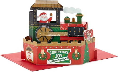 Tarjeta Musical De Navidad 3d Tren Navideño - Regalo Festivo