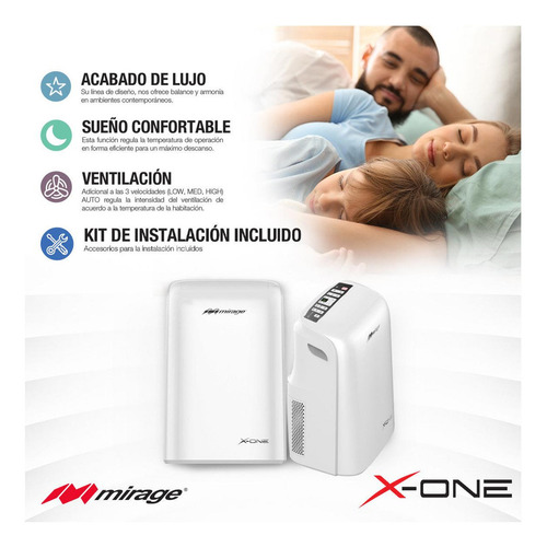 Aire acondicionado Mirage X-One portátil frío 12000 BTU blanco 110V MAPS1211C