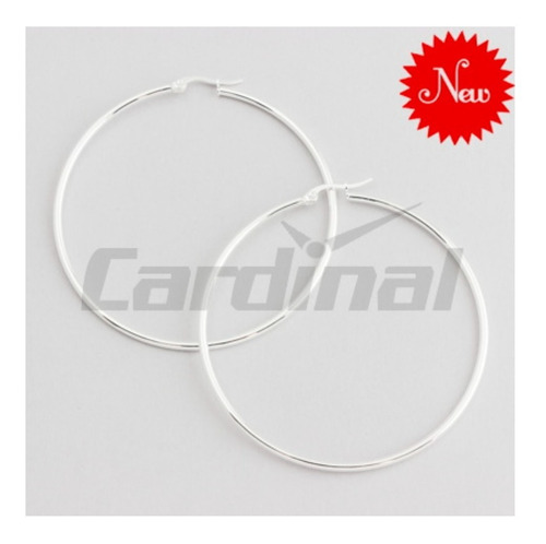 Aros Argollas Acero Blanco Grande  7 - 8  Cm Para Regalo