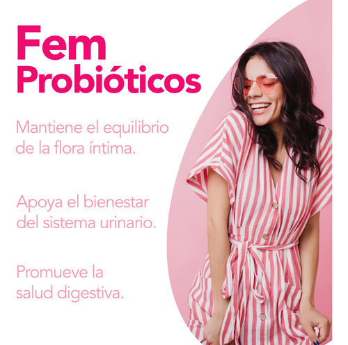 Fem | Probióticos Para La Mujer + Extracto de Arándanos | 90 Softgels | Formula Patentada | Natgel