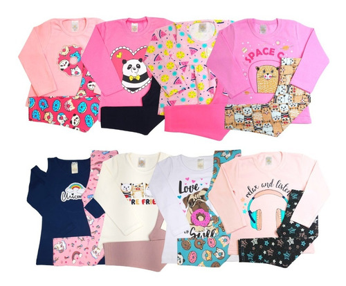 Kit 5 Conjuntos Femininos Roupas Infantil Menina Atacado