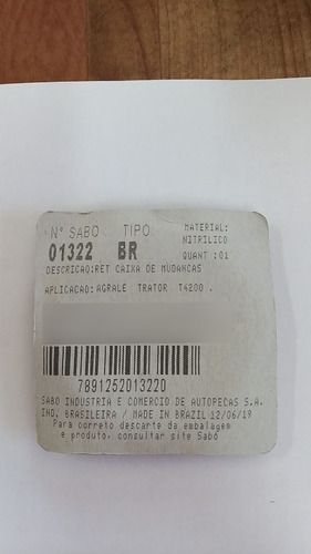 Imagem 2 de 5 de Retentor Sabo 01322 Br - 40x62,1x10 Mm - Caixa De Mudanças -