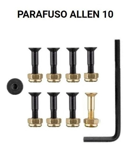 Imagem 2 de 2 de Parafuso De Base Narina Skate Allen 10 Com Chave