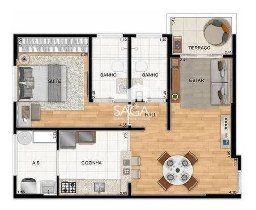 Imagem 12 de 12 de Apartamento Com 2 Dormitórios À Venda, 54 M² Por R$ 315.962,74 - Aviação - Praia Grande/sp - Ap3608