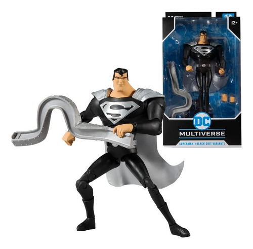 Figura Superman Dc Multiverse Animated Superman Black Suit
