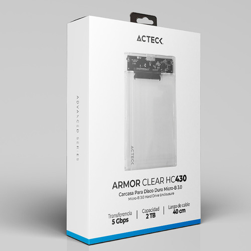 Case Enclosure Acteck Armor Clear Hc430 5 Gbps Sata 2.5