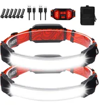Comprar 2 Linternas Frontales Led 1500 Lumenes Con Luz Trasera Roja.