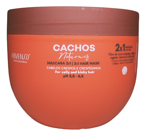 Kit Arvensis Cachos Shampoo Máscara 2x1 Geleia Alta Fixação