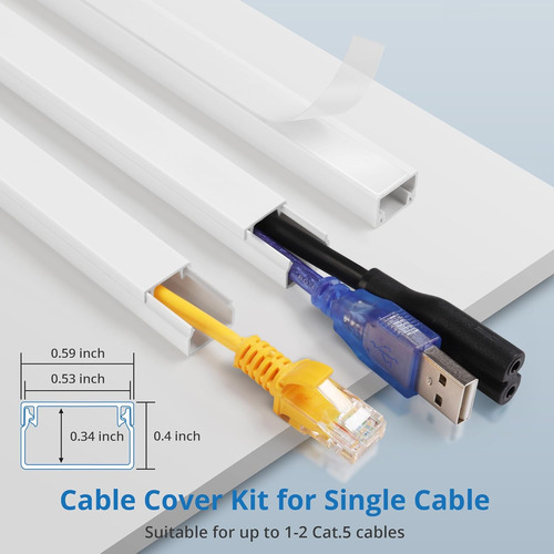 Kit De Ocultación De Cable Con Cubiertas Negras 3.2m