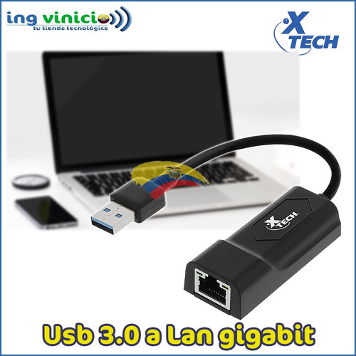 Adaptador De Red Xtech Usb 3.0 A Lan Rj45 Gigabit Pc Mac