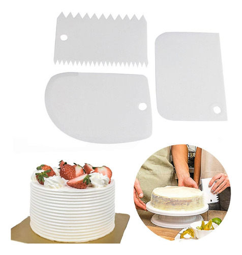 Juego De 3 Raspadores Para Tartas, Herramienta Más Suave Par