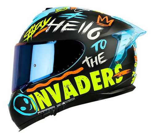 Casco Integral Shpro-610 Evo Invadersazmateamllonvisorirdmaz