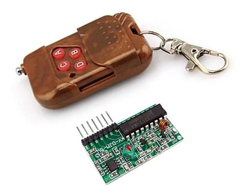 Kit Rf Ask Con Control Remoto Llavero 4 Canales
