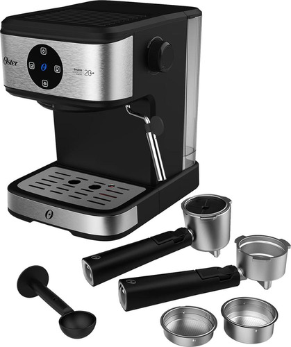 Cafeteira Espresso Double Digital Oster Cor Prateado/preto Prateado/preto