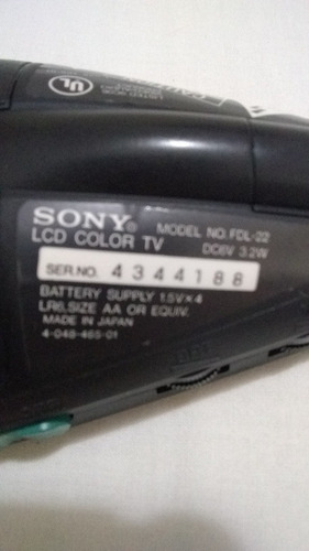 Imagen 5 de 5 de Televisor Sony Watchman Mod. Fdl-22 De 3,2