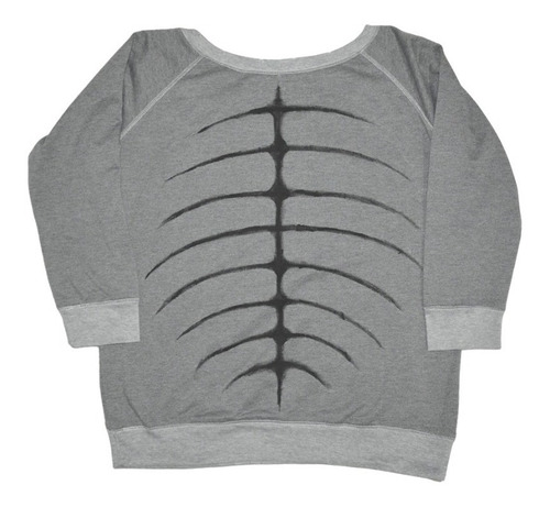 Imagen 3 de 6 de Buzo Rustico Bones Esqueleto Calavera Tachas Cuello Bote