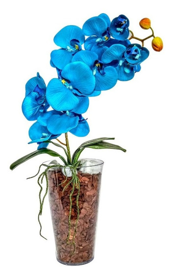 Arranjo Orquidea Azul Artificial | MercadoLivre 📦