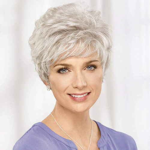 Peruca Cinza Feminina, Capa De Cabelo, Decorações De Festa,