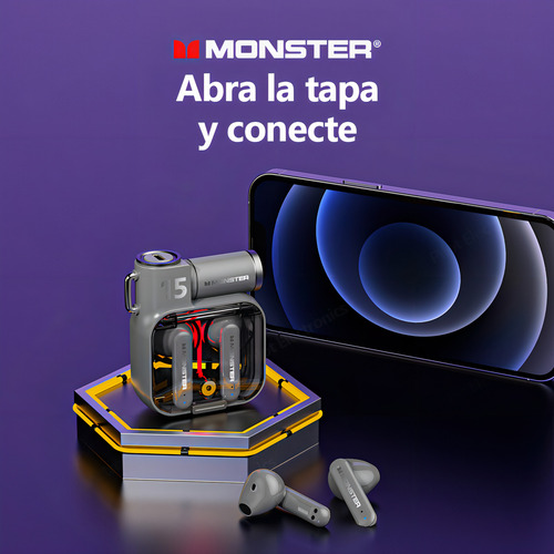 Auriculares Inalámbricos Bluetooth Monster Xkt15 Color Negro - Bueno (Reacondicionado)
