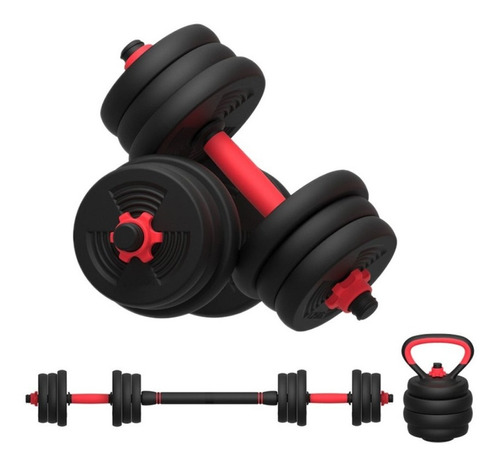 Kit Entrenamiento 10kg Discos Mancuernas Barra Push Ups Rusa