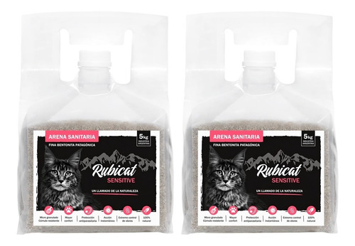 Piedra Aglomerante Gatos Sanitaria Rubicat Sensitive 10kg K9