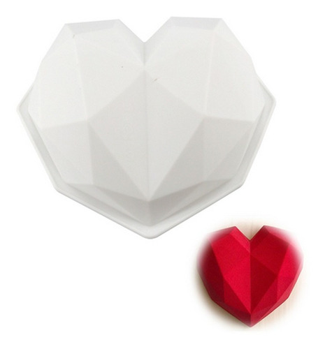 Molde Silicona Corazón Diamante