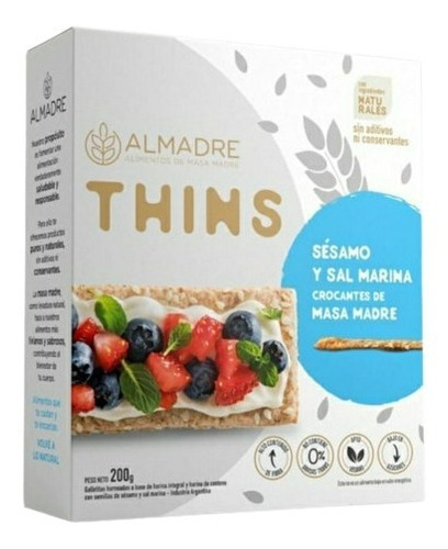 Almadre thins galletas de masa madre sésamo,sal Marina 200g