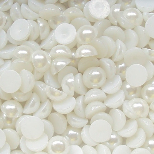 Meia Pérola Abs 10mm Cor Branco Sem Furo 2000un  Atacado