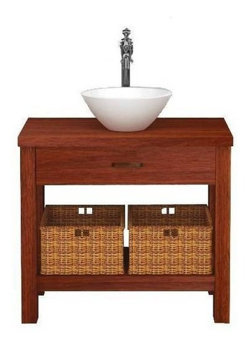 Mueble para baño Campi Legno de 80cm de ancho, 80cm de alto y 46cm de profundidad y mueble habano