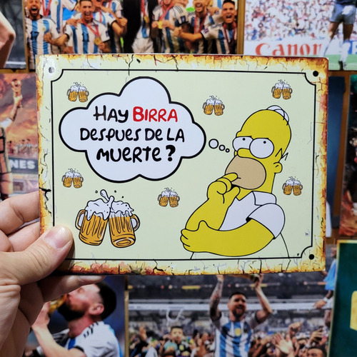 Cartel Chapa Simpsons Hay Birra Despues De La Muerte?