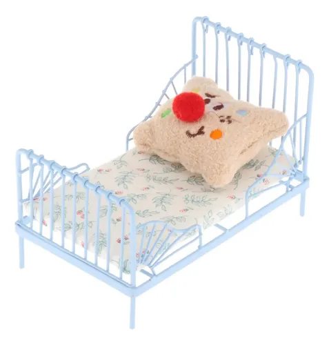 Cama en Miniatura para Casa de Muñecas, Escala 1/12 Cama en Miniatura para Casa de Muñecas, Escala 1/12