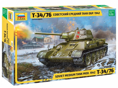 Soviet Medium Tank T-34/76 Mod. 1942 By Zvezda # 3686  1/35