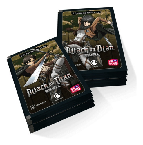 10 Sobres Álbum Attack On Titan. Big Ban Colección 2023 Personaje Attack On Titan