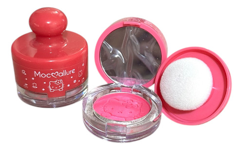 Rubor Maquillaje Colorete Hello Kitty C/espejo Y Aplicador