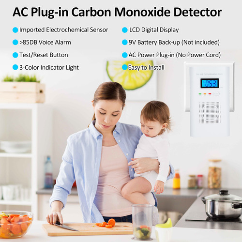 Detector De Gás Para Hotéis Kitchen Home In Plug Gas Detecto