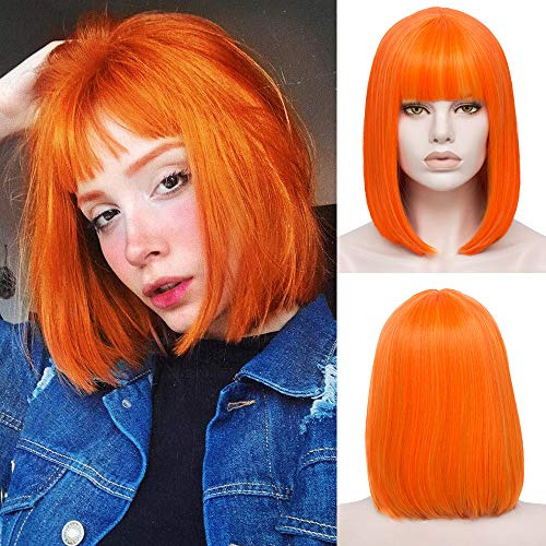 Akkya Pelucas Para Mujeres Corto Color Peluca Con Flequillo